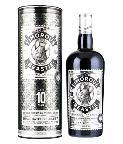 Fles Timorous Beastie 10 Years Old Highland Blended Malt Scotch Whisky, whisky, op voorraad bij slijterij t Bockje in Bathmen