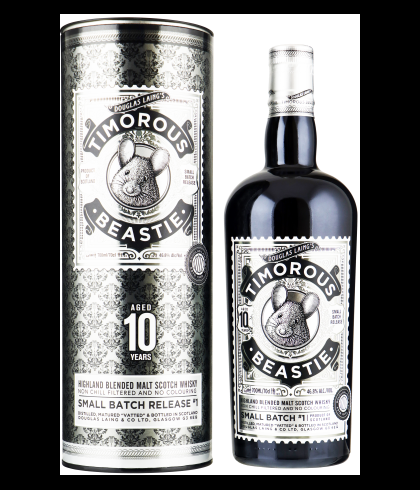 Fles Timorous Beastie 10 Years Old, Highland blended malt van Douglas Laing, op voorraad bij slijterij t Bockje in Bathmen