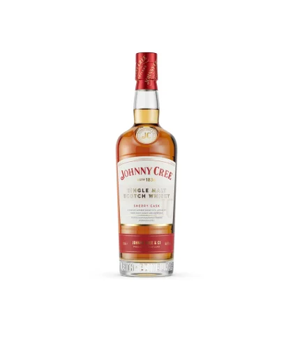 Fles Johnny Cree Lowland Single Malt Sherry Cask, whisky, bij slijterij t Bockje in Bathmen