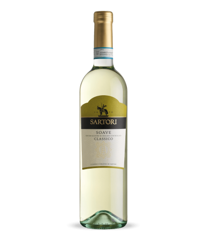 Fles Sartori Soave Classico, wijn op voorraad bij slijterij t Bockje in Bathmen