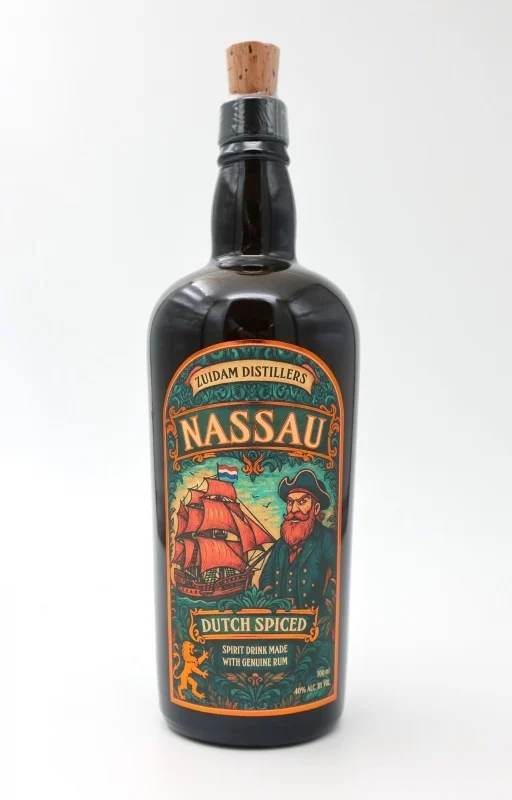 Fles Zuidam Nassau Dutch Spiced Rum, rum, op voorraad bij slijterij ’t Bockje in Bathmen