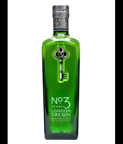 Fles No.3 London Dry Gin, gin, op voorraad bij slijterij t Bockje in Bathmen
