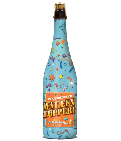 Fles Dik Verdiend! Wat een Topper Blond Speciaalbier, bier, bij slijterij t Bockje in Bathmen