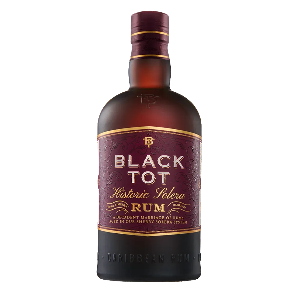 Fles Black Tot Historic Solera Rum, rum, bij slijterij t Bockje in Bathmen
