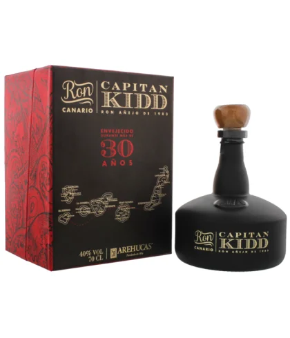 Fles Ron Arehucas 30 Years Old Capitan Kidd, rum, op voorraad bij slijterij t Bockje in Bathmen