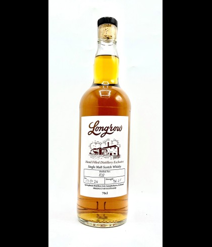 Fles geturfde Campbeltown single malt van Longrow, op voorraad bij slijterij t Bockje in Bathmen