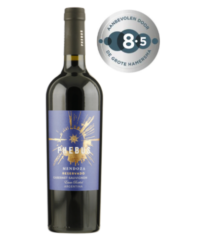 Fles Phebus Mendoza Reservado Cabernet Sauvignon, wijn op voorraad bij slijterij t Bockje in Bathmen