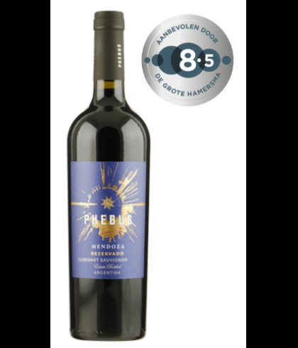 Fles Phebus Mendoza Reservado Cabernet Sauvignon, wijn op voorraad bij slijterij t Bockje in Bathmen