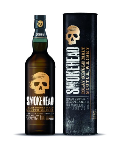 Fles Smokehead Islay Single Malt, geturfde Islay single malt, op voorraad bij slijterij t Bockje in Bathmen