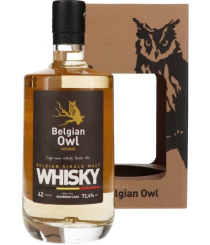 Fles Belgian Owl Intense Cask 1513665, single malt whisky, op voorraad bij slijterij t Bockje in Bathmen