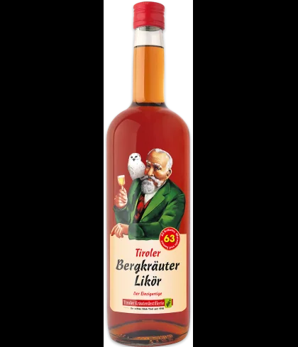 Tiroler Bergkrauter Likeur, fles bij slijterij t Bockje in Bathmen