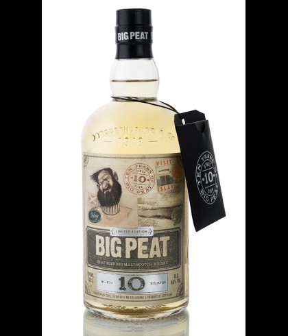 Fles Big Peat 10 Years Old, single malt whisky, op voorraad bij slijterij t Bockje in Bathmen