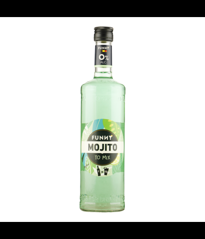 Fles Funny Mojito to Mix van 70 centiliter, alcoholvrije cocktailbasis, op voorraad bij slijterij t Bockje in Bathmen