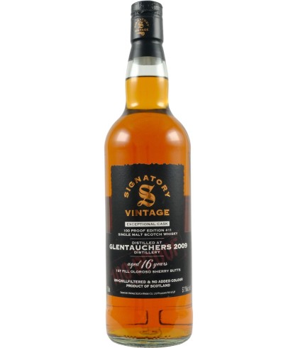Fles Signatory Vintage Glentauchers 100 Proof Edition #11, enkel vat gebotteld door Signatory Vintage, op voorraad bij slijterij t Bockje in Bathmen