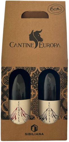 Fles Sibiliana Eughenes Etna Bianco & Rosso in Giftbox, wijn, op voorraad bij slijterij ’t Bockje in Bathmen