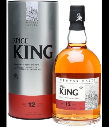 Fles Wemyss Spice King 12 Years Old, Schotse whisky gebotteld door Wemyss Malts, op voorraad bij slijterij t Bockje in Bathmen