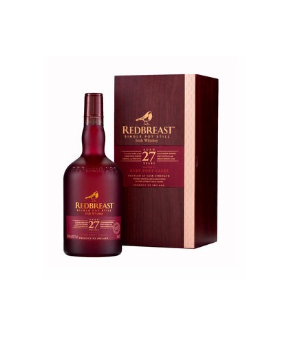 Fles Redbreast 27 Years Old, Ierse single pot still whiskey, op voorraad bij slijterij t Bockje in Bathmen