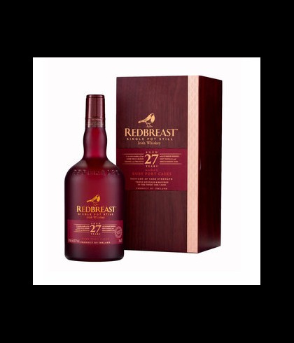 Fles Redbreast 27 Years Old, Ierse single pot still whiskey, op voorraad bij slijterij t Bockje in Bathmen