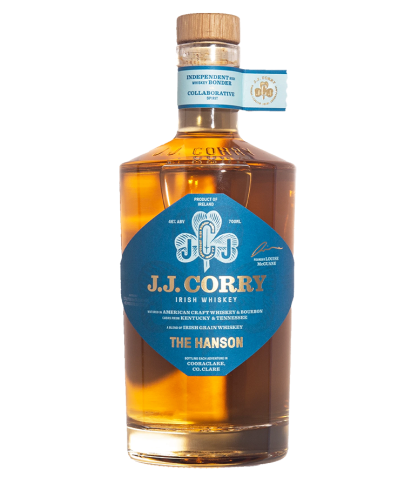 Fles J.J. Corry The Hanson, whisky, op voorraad bij slijterij t Bockje in Bathmen
