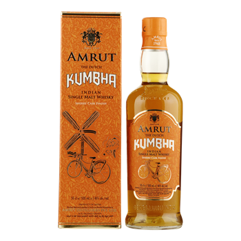 Fles Amrut The Dutch Kumbha Sherry Cask, Indiase single malt whisky, op voorraad bij slijterij t Bockje in Bathmen