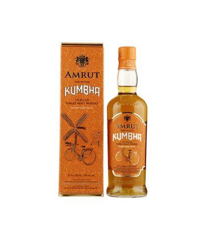 Fles Amrut The Dutch Kumbha Sherry Cask, Indiase single malt whisky, op voorraad bij slijterij t Bockje in Bathmen