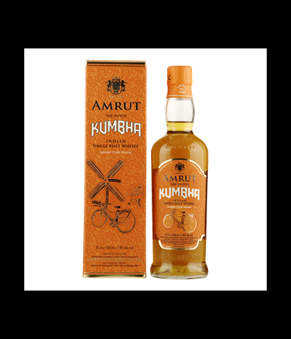 Fles Amrut The Dutch Kumbha Sherry Cask, Indiase single malt whisky, op voorraad bij slijterij t Bockje in Bathmen