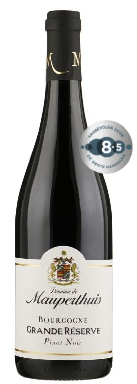 Fles Domaine de Mauperthuis Bourgogne Pinot Noir Grande Reserve, wijn, bij slijterij ’t Bockje in Bathmen