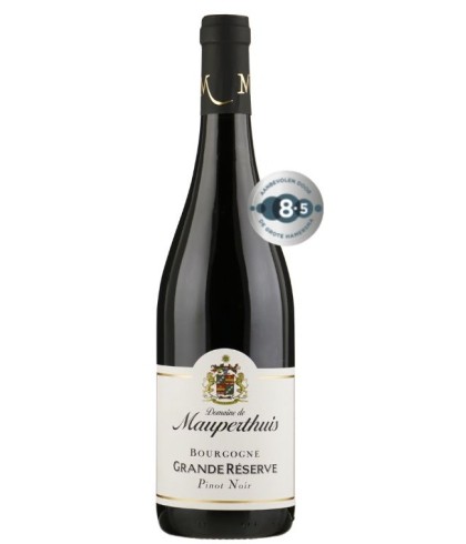 Fles Domaine de Mauperthuis Bourgogne Pinot Noir Grande Reserve, wijn op voorraad bij slijterij t Bockje in Bathmen