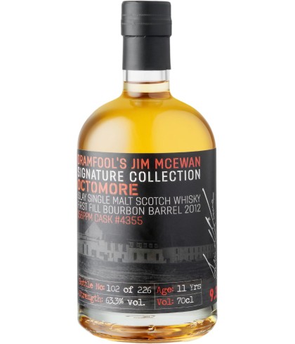 Fles Dramfool Octomore 9.3, zwaar geturfde Islay single malt, op voorraad bij slijterij t Bockje in Bathmen