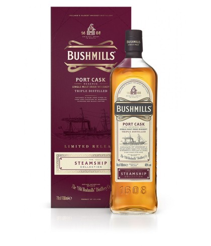 Fles Bushmills Steamship Port Cask, single malt whisky, op voorraad bij slijterij t Bockje in Bathmen