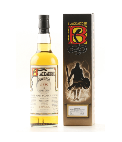 Fles Blackadder Miltonduff 2008 10 Years Old, single malt whisky, op voorraad bij slijterij t Bockje in Bathmen