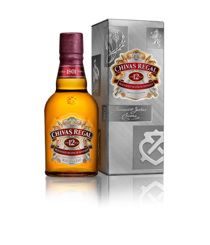 Fles Chivas Regal 12 Years Old – kleine fles, single malt whisky, op voorraad bij slijterij t Bockje in Bathmen