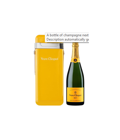 Fles Veuve Clicquot Champagne brut cooler, wijn op voorraad bij slijterij t Bockje in Bathmen