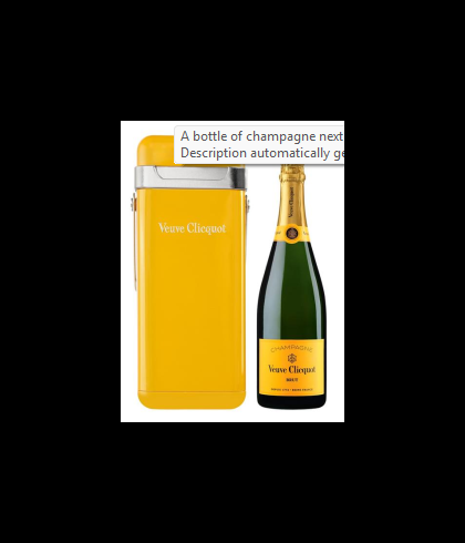 Fles Veuve Clicquot Champagne brut cooler, wijn op voorraad bij slijterij t Bockje in Bathmen