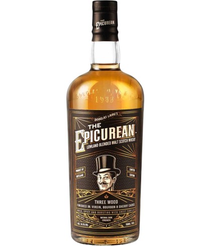 Fles The Epicurean Three Wood, Lowland blended malt van Douglas Laing, op voorraad bij slijterij t Bockje in Bathmen