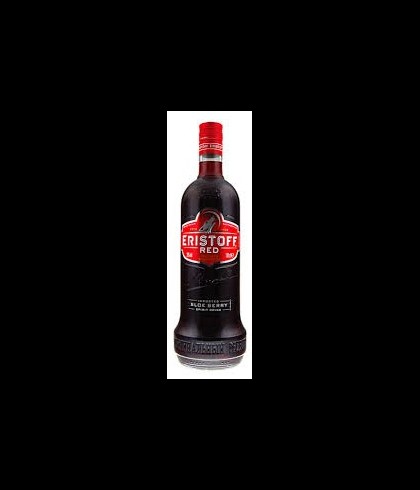 Fles Eristoff Red van een liter, wodka met sleedoorn, op voorraad bij slijterij t Bockje in Bathmen