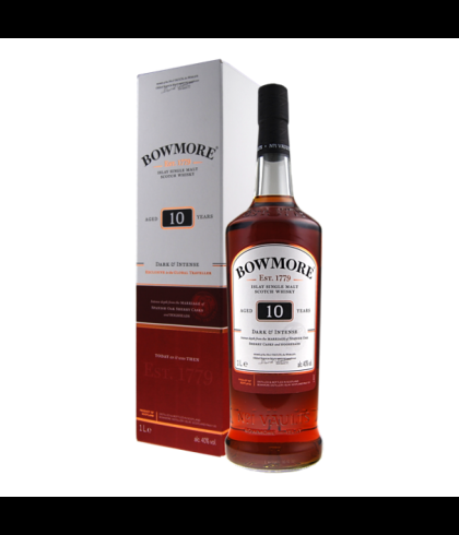 Fles Bowmore Dark & Intense 10 Years Old, single malt whisky, op voorraad bij slijterij t Bockje in Bathmen