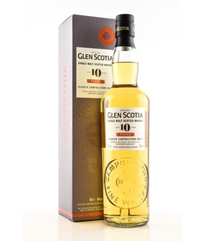 Fles Glen Scotia 10 Years Old Peated, single malt whisky, op voorraad bij slijterij t Bockje in Bathmen