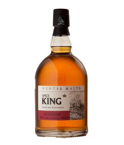 Fles Wemyss The King, Schotse whisky gebotteld door Wemyss Malts, op voorraad bij slijterij t Bockje in Bathmen