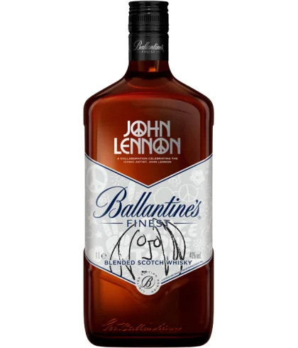 Fles Ballantine’s Finest John Lennon Edition, single malt whisky, op voorraad bij slijterij t Bockje in Bathmen