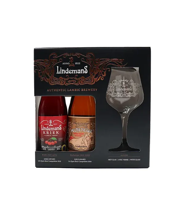 Lindemans Speciaalbierpakket met glas bij t Bockje in Bathmen