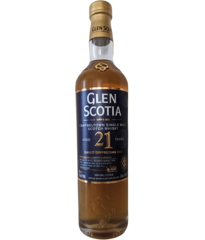 Fles Glen Scotia 21 Years Old, single malt whisky, op voorraad bij slijterij t Bockje in Bathmen