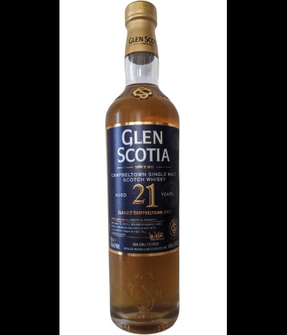 Fles Glen Scotia 21 Years Old, single malt whisky, op voorraad bij slijterij t Bockje in Bathmen