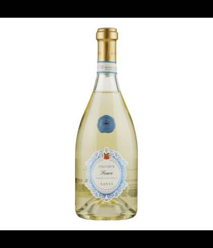 Fles Santi Soave Classico 2022, wijn op voorraad bij slijterij t Bockje in Bathmen