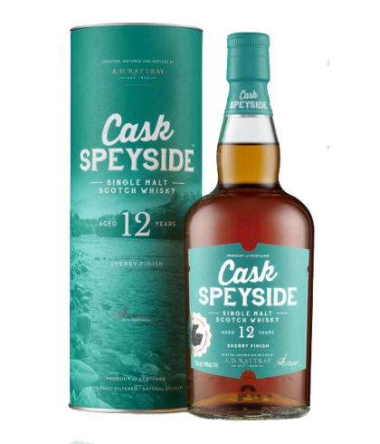 Fles Cask Speyside 12 Years Old Sherry Finish, whisky, op voorraad bij slijterij t Bockje in Bathmen