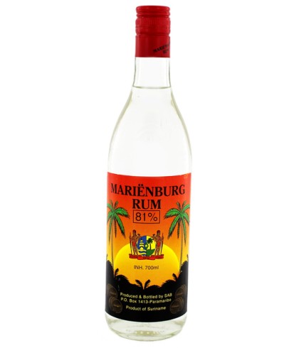 Fles Mariënburg rum 81, rum, op voorraad bij slijterij t Bockje in Bathmen