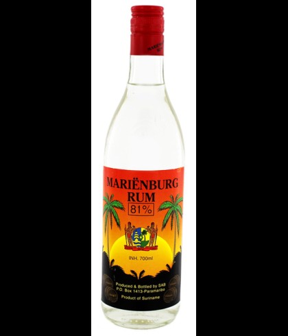 Fles Mariënburg rum 81, rum, op voorraad bij slijterij t Bockje in Bathmen