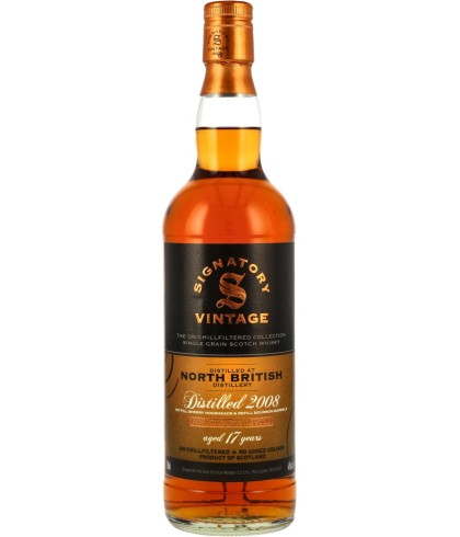 Fles Signatory Vintage North British 17 Years Old 2008 Unchillfiltered, enkel vat gebotteld door Signatory Vintage, op voorraad bij slijterij t Bockje in Bathmen