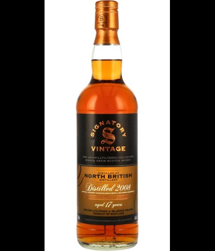 Fles Signatory Vintage North British 17 Years Old 2008 Unchillfiltered, enkel vat gebotteld door Signatory Vintage, op voorraad bij slijterij t Bockje in Bathmen