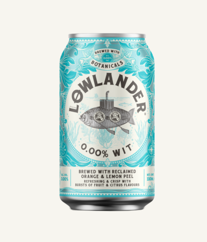 Fles Lowlander 0.00% Wit, bier, bij slijterij ’t Bockje in Bathmen